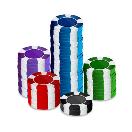 Stack of casino chips. Raster versionのイラスト素材
