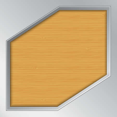 Wood background with metallic frameのイラスト素材