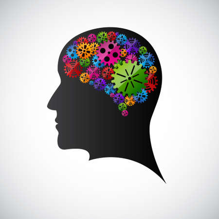 Gears in the mind profileのイラスト素材