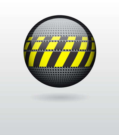 Sphere with metal circular gridの写真素材