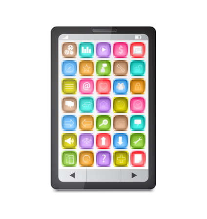 Smartphone with media iconsのイラスト素材