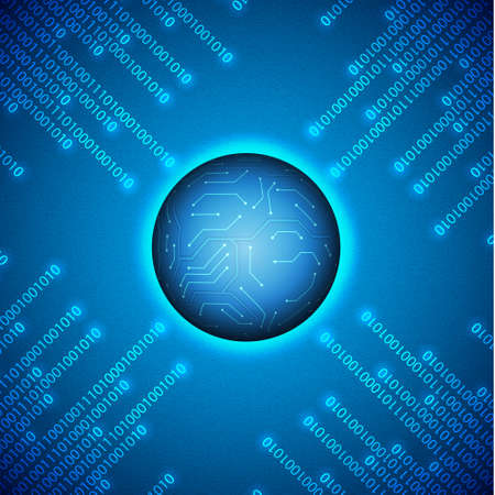 Sphere with circuit board texture. Technology background. EPS10 vector