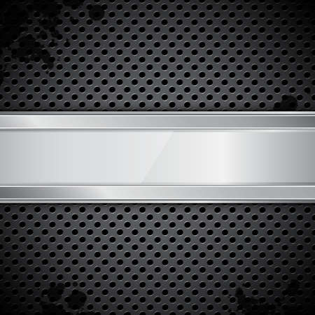 Frame on metal circular grid. Industrial background. EPS10 vectorのイラスト素材