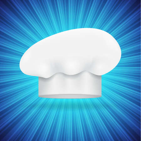 Chef hat icon on blue background with rays. EPS10 vectorのイラスト素材