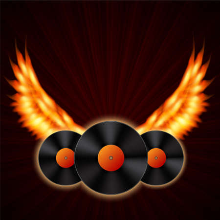 Vinyl recordsのイラスト素材