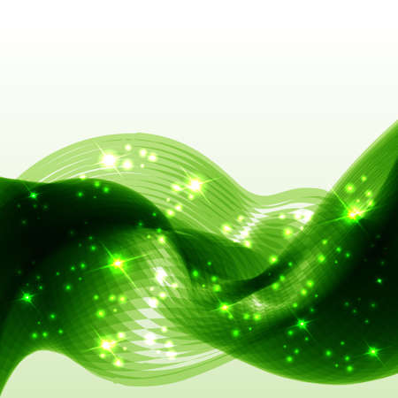 Abstract green futuristic wave background.のイラスト素材