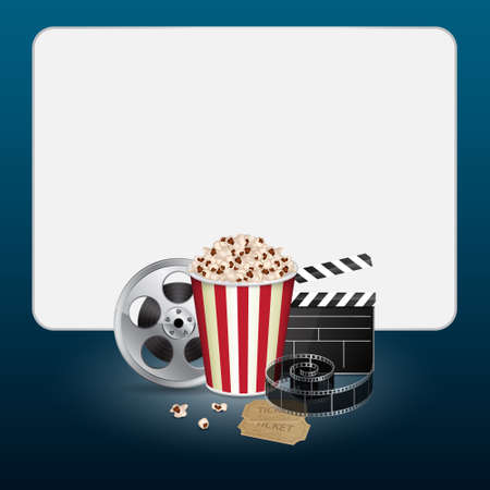 Filmstrip with vintage ticketのイラスト素材