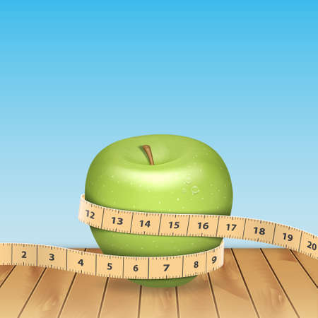 Apple and tape measureのイラスト素材