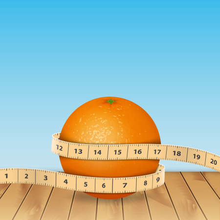Orange and tape measureのイラスト素材