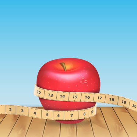 Apple and tape measureのイラスト素材