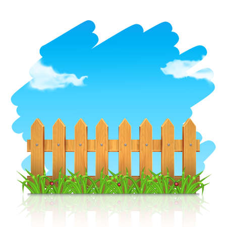 Wooden fenceのイラスト素材