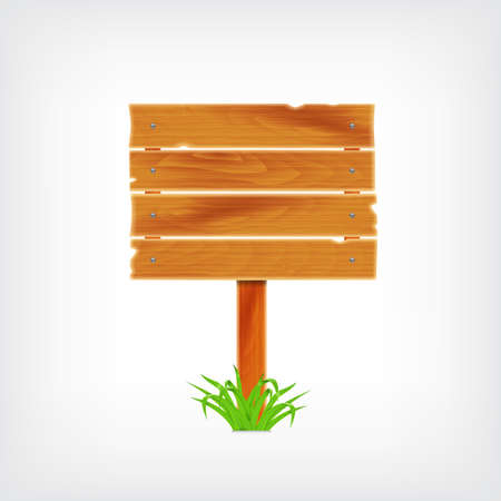 Wooden plank with grass. Background with wooden plank. vectorのイラスト素材