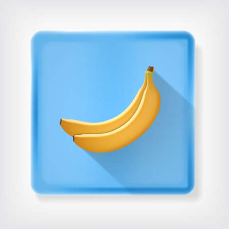 Banana. Icon with long shadow.のイラスト素材