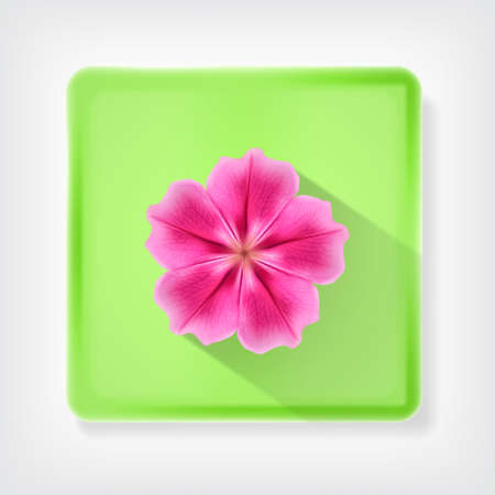 Flower. Icon with long shadow.  vectorのイラスト素材