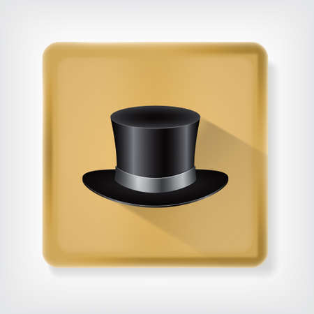 Classic hat. Icon with long shadow. EPS10 vectorのイラスト素材