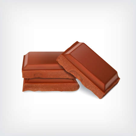 Chocolate pieces. Milk chocolate. Vector icon.  vectorのイラスト素材