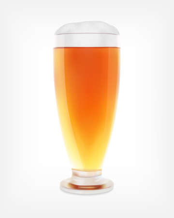 Glass of beer. Realistic vector icon.のイラスト素材