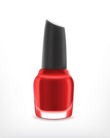 Red nail polish. Vector icon. EPS10のイラスト素材