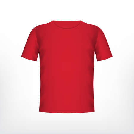 Mens red t-shirt with short sleeve. Vector mockup. EPS10のイラスト素材