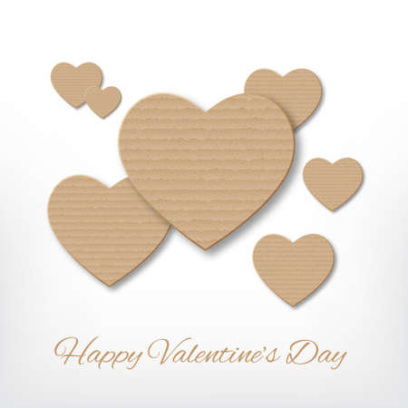 Cardboard hearts on a white background. Valentines day background. EPS10 vectorのイラスト素材
