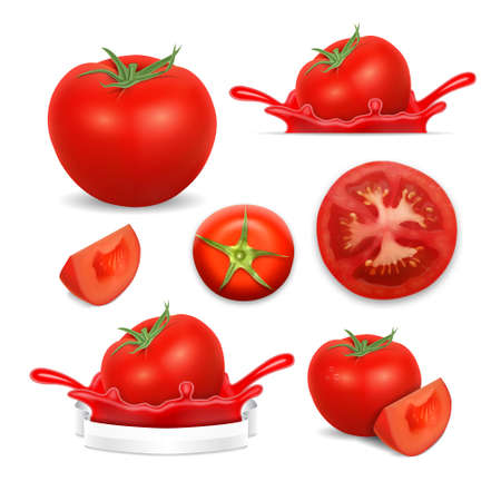 Vector icons of tomatoのイラスト素材