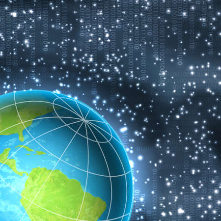 Binary background with planetのイラスト素材