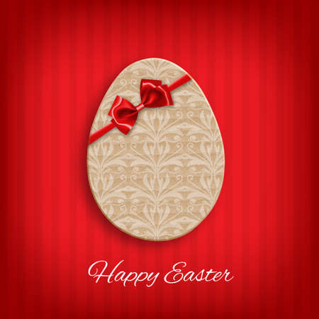 Cardboard easter egg with bowのイラスト素材