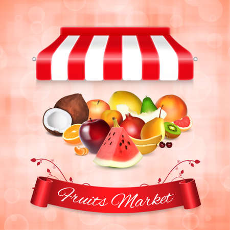 Fruits market conceptのイラスト素材