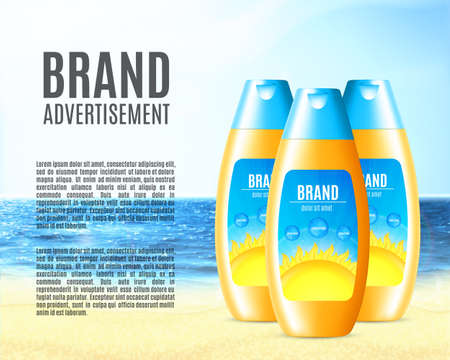 Design of sun protection cosmetic productのイラスト素材