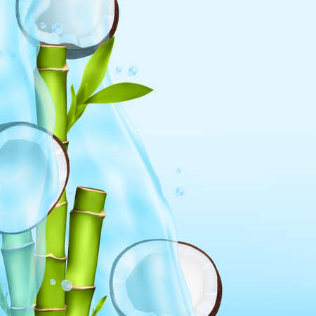 Bamboo and coconut sliceのイラスト素材