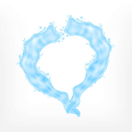 Heart made of water splash. 3d illustration. EPS10 vectorのイラスト素材
