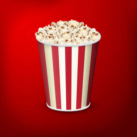 Paper red striped bucketのイラスト素材