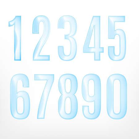 Set of abstract numbers with transparency. Editable color.のイラスト素材