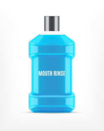 Mouth rinse bottle isolated on plain backgroundのイラスト素材