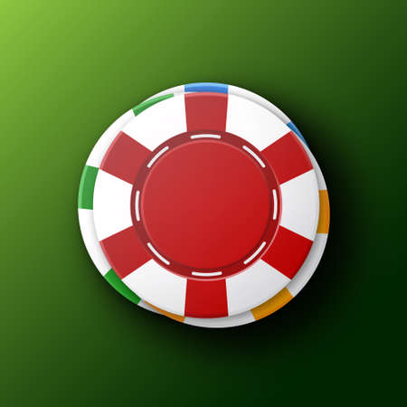 Casino chips on a green background. Top view. Casino concept.のイラスト素材