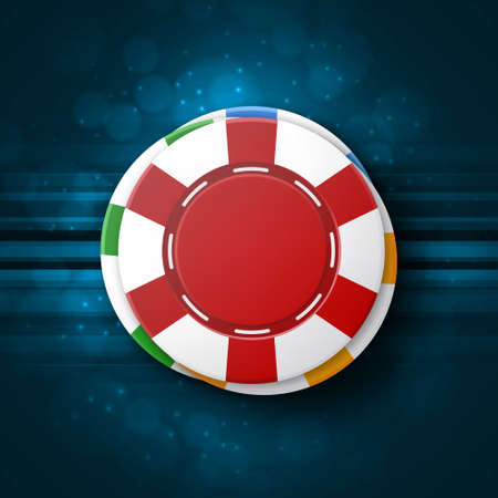 Casino chips on a blue background. Top view Casino concept. EPS10 vectorのイラスト素材