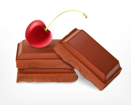 Cherry with chocolate piecesの写真素材