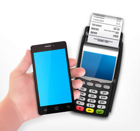 Mobile payment trough POS terminalの写真素材