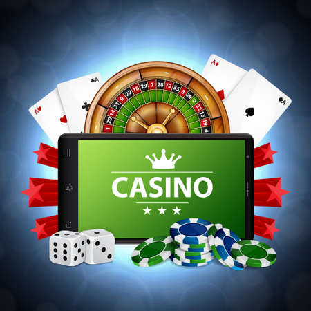 Online casino conceptのイラスト素材