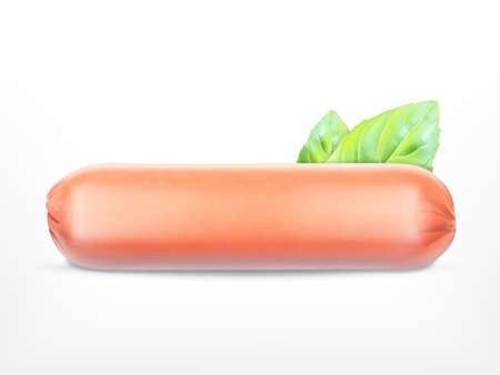 Sausage with green basil. Vector icon. EPS10のイラスト素材