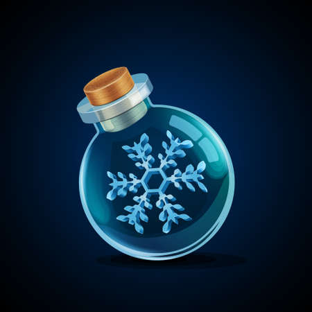 Magic bottle with snowflake inside. EPS10 vectorのイラスト素材