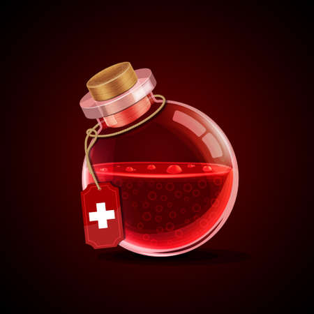 Magic bottle with elexir. EPS10 vector