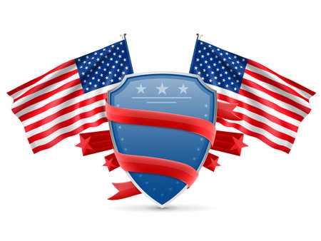 Shield with USA flagのイラスト素材