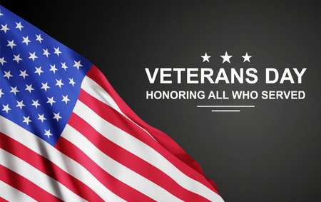 Veterans Day background with USA flagの写真素材