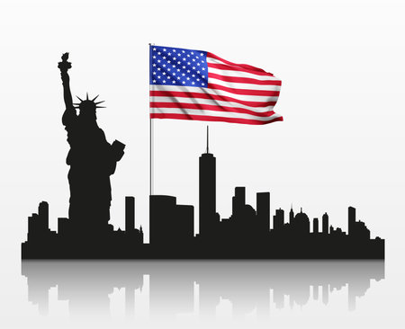 New York city skyline. eps10 vectorのイラスト素材