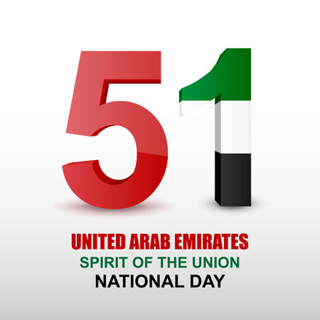 United Arab Emirates 51 National day. Greeting card for National Day. December 2, 2022. EPS10 vectorのイラスト素材