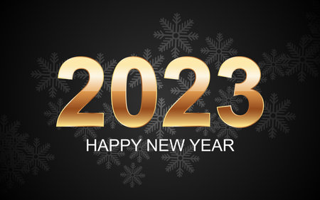 Shiny gold 2023 new year greetings card. eps10 vectorのイラスト素材