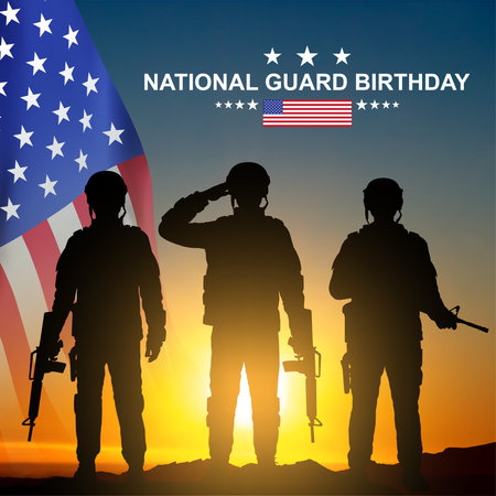 Greeting card for National Guard Day - 13 December.のイラスト素材