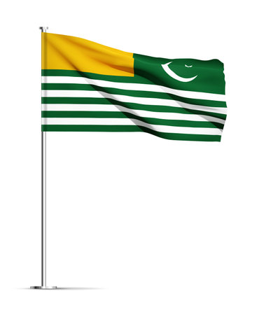 Azad Kashmir flag isolated on white backgroundのイラスト素材
