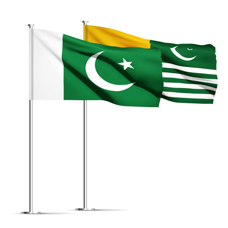 Pakistan and Kashmir flagsのイラスト素材